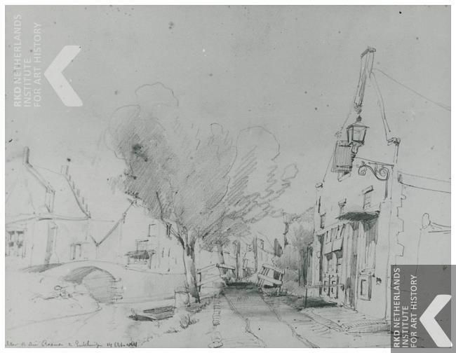 Achter Driebanen in Enkhuizen, Cornelis Springer, 14 oktober 1864