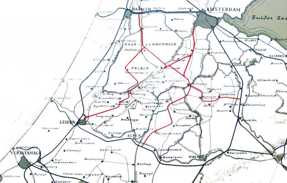 Netwerk van de Haarlemmermeerspoorlijnen.