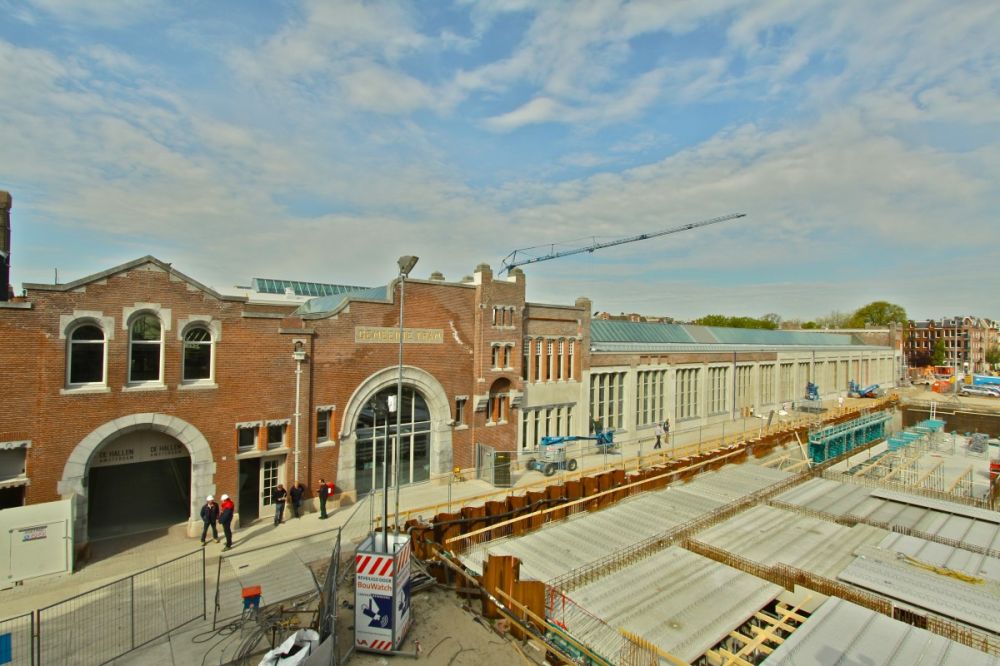 De Hallen in aanbouw