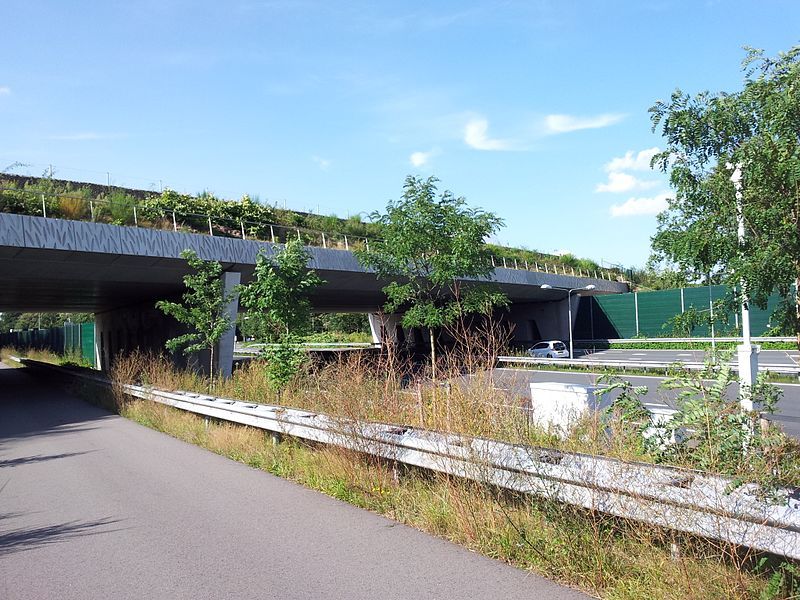 Natuurbrug Laarderhoogt gezien vanaf de autosnelweg A1.
