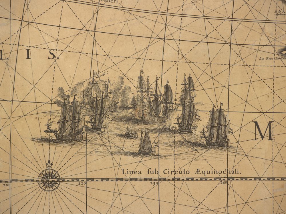 Detail van een zeeslag.