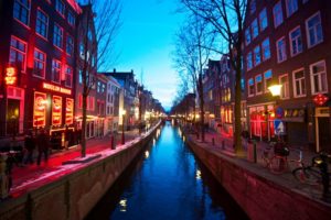 Het red light district in Amsterdam