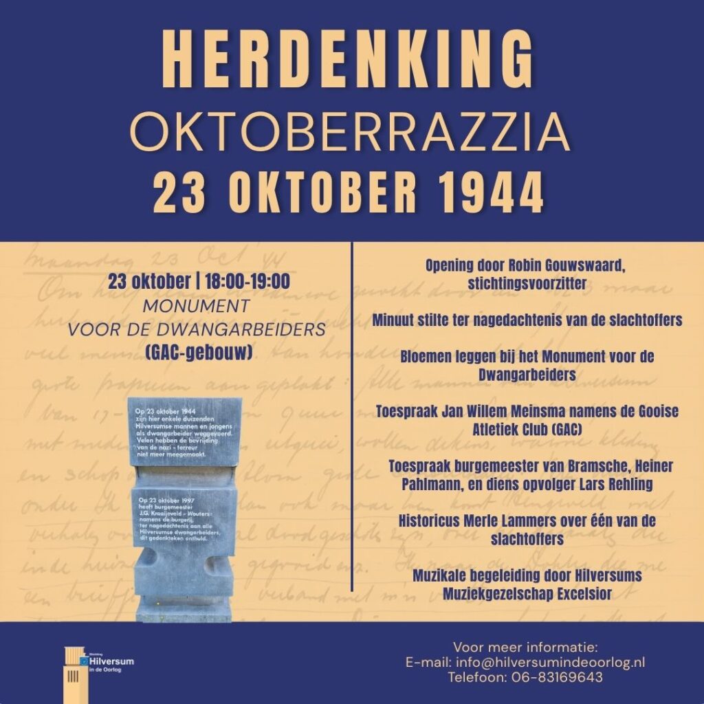 Herdenking Oktoberrazzia 23 oktober 1944