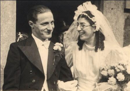 Trouwfoto van Meier Vieijra en Blanche Nabarro.