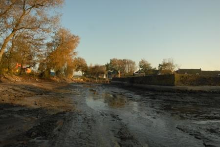 Uitgebaggerde slotgracht.